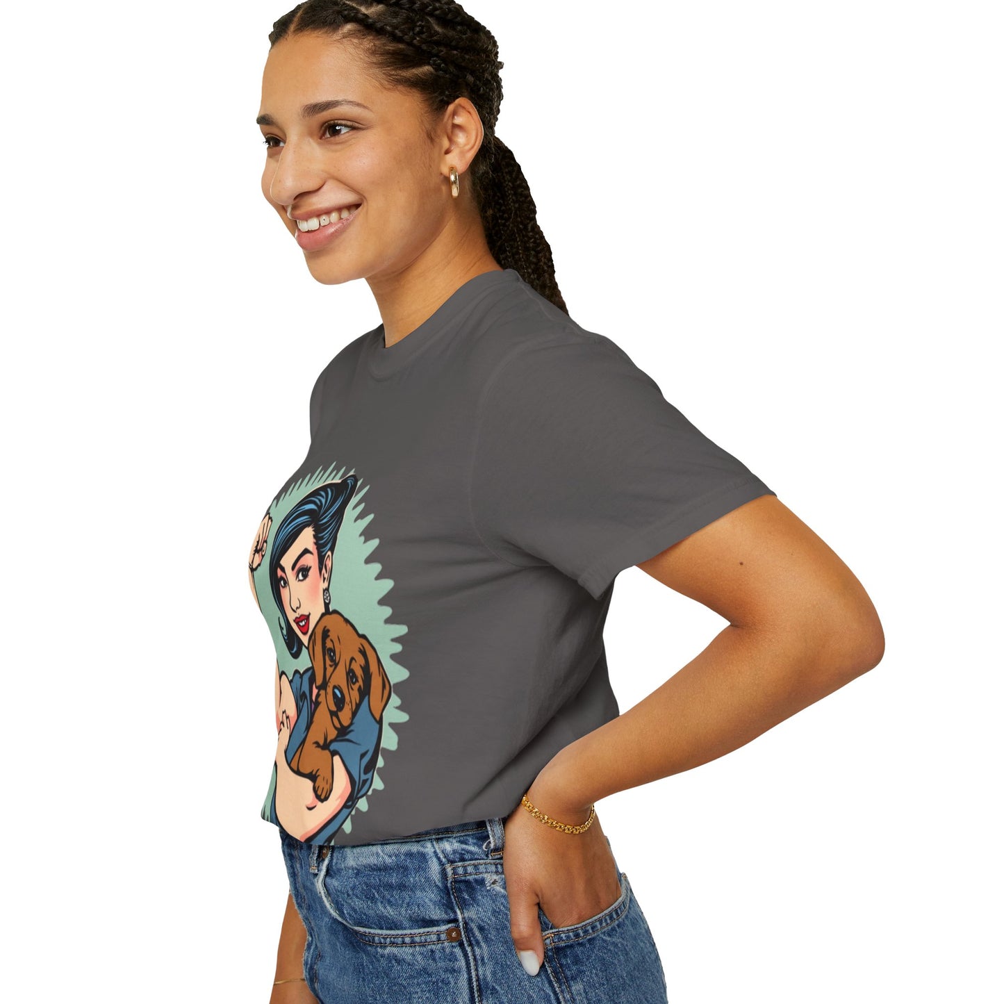 Empowerment T-Shirt - Strong Woman & Puppy Design