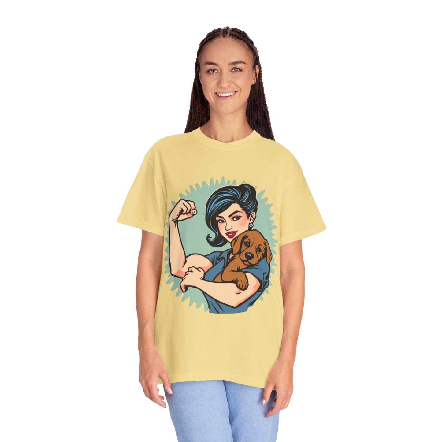 Empowerment T-Shirt - Strong Woman & Puppy Design