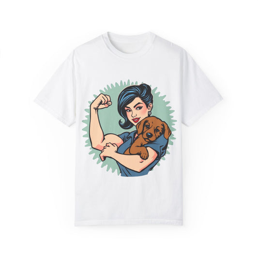 Empowerment T-Shirt - Strong Woman & Puppy Design