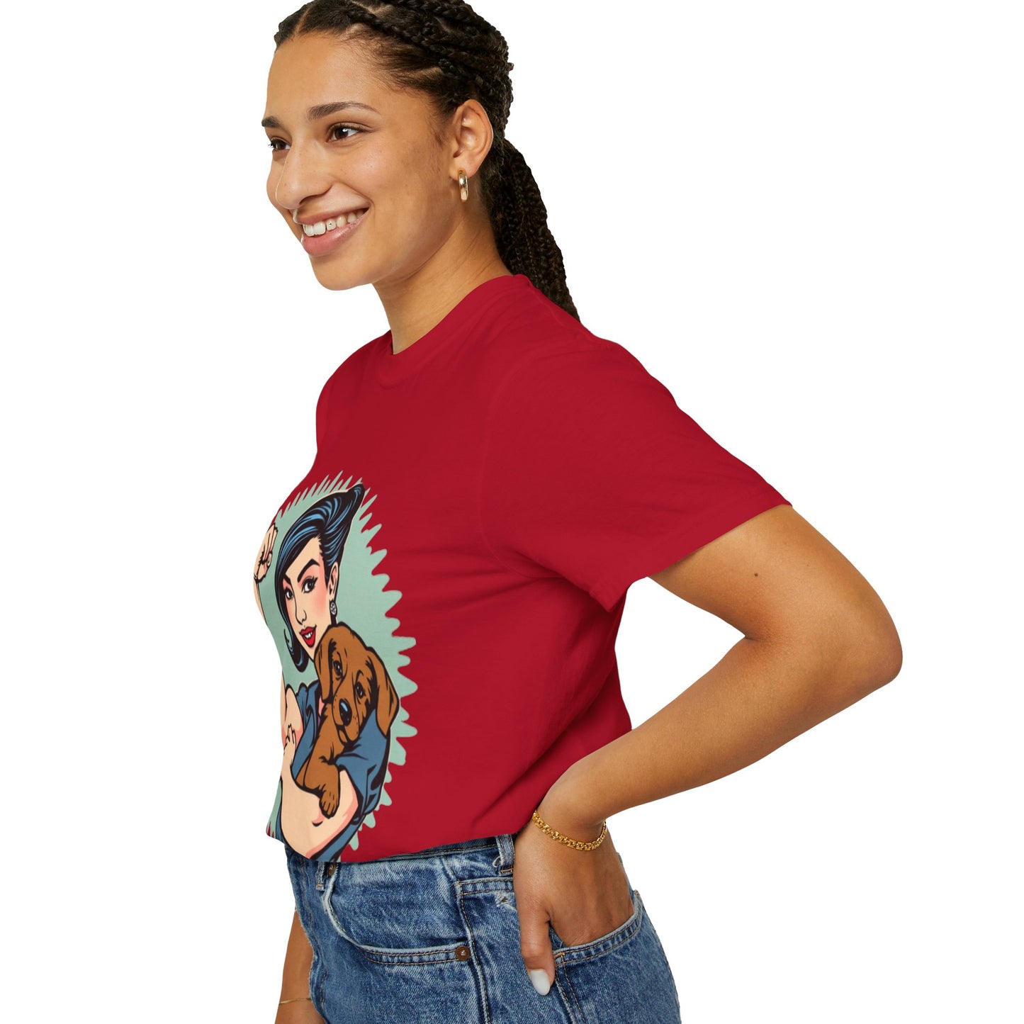 Empowerment T-Shirt - Strong Woman & Puppy Design