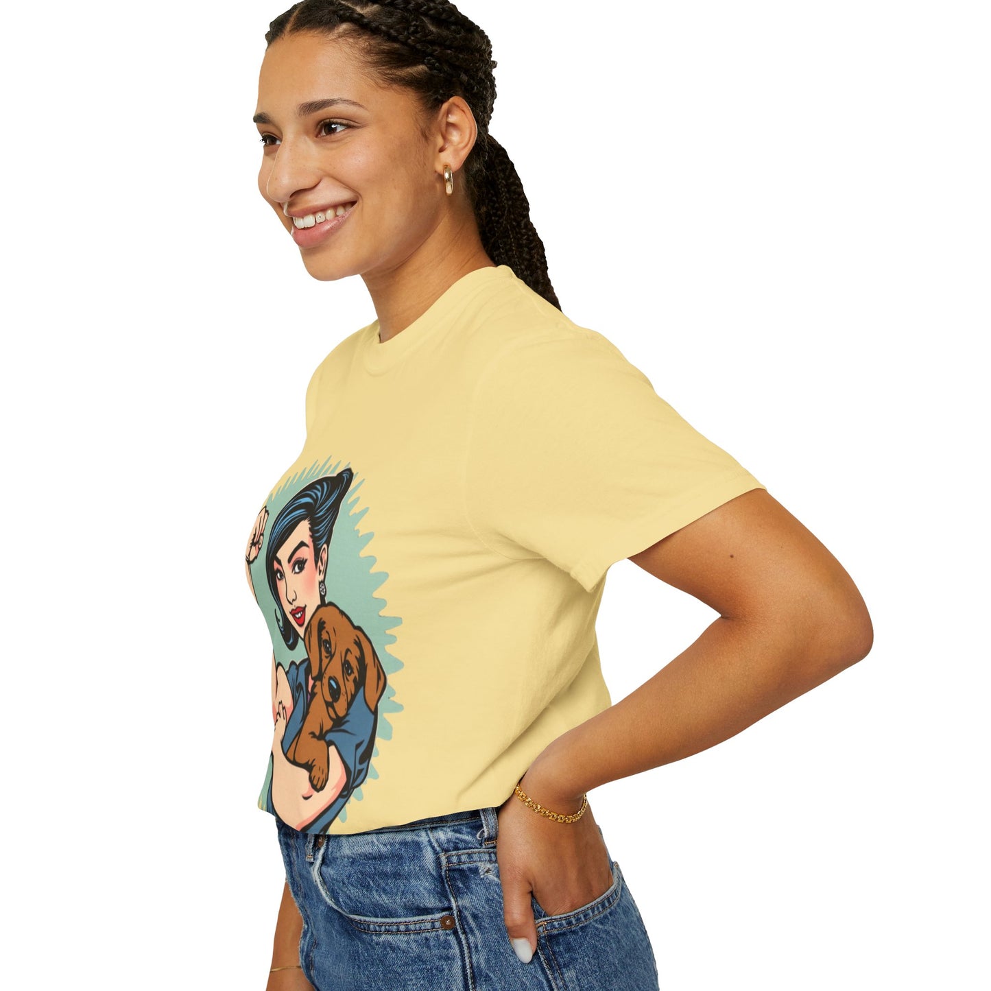 Empowerment T-Shirt - Strong Woman & Puppy Design