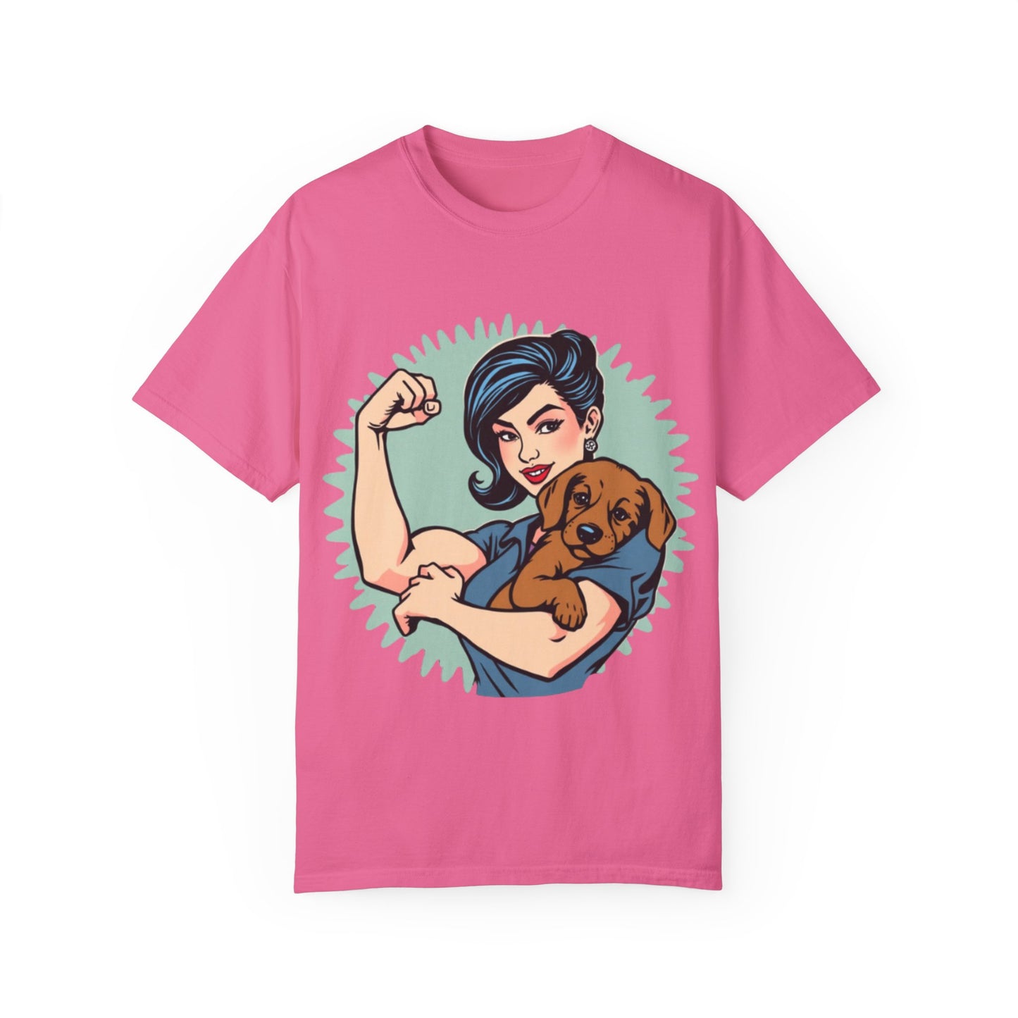 Empowerment T-Shirt - Strong Woman & Puppy Design