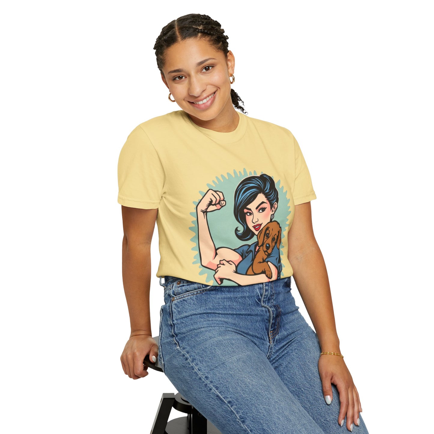 Empowerment T-Shirt - Strong Woman & Puppy Design