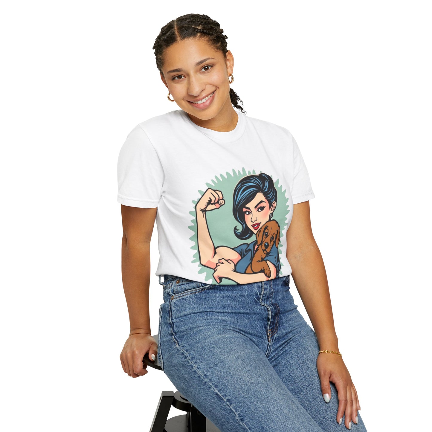 Empowerment T-Shirt - Strong Woman & Puppy Design